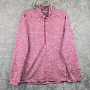 Graham‎ Luxe Pullover Shirt Mens Size Large Red Quarter Zip Long Sleeve Golf